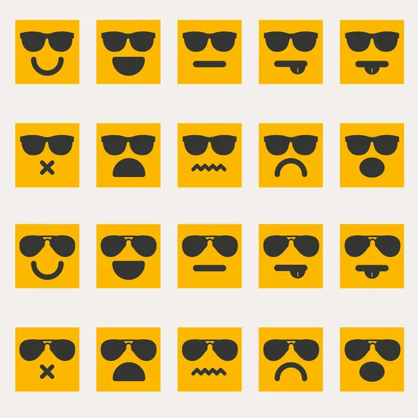 Set emoticoane smileys vector — Vector de stoc