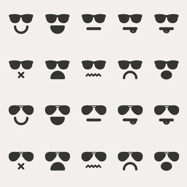 Conjunto smileys emoticons vetor —  Vetores de Stock