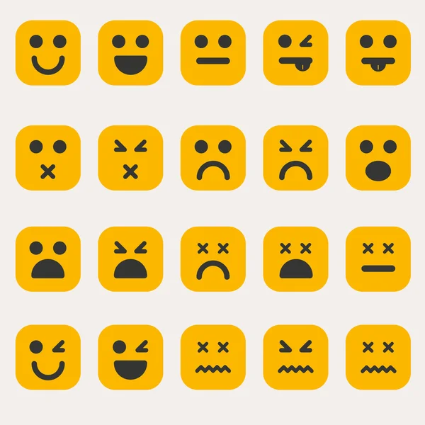 Satz von verschiedenen Emoticons Vektor — Stockvektor