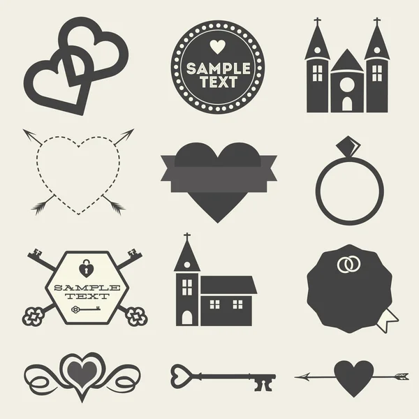 Conjunto de iconos de boda — Vector de stock