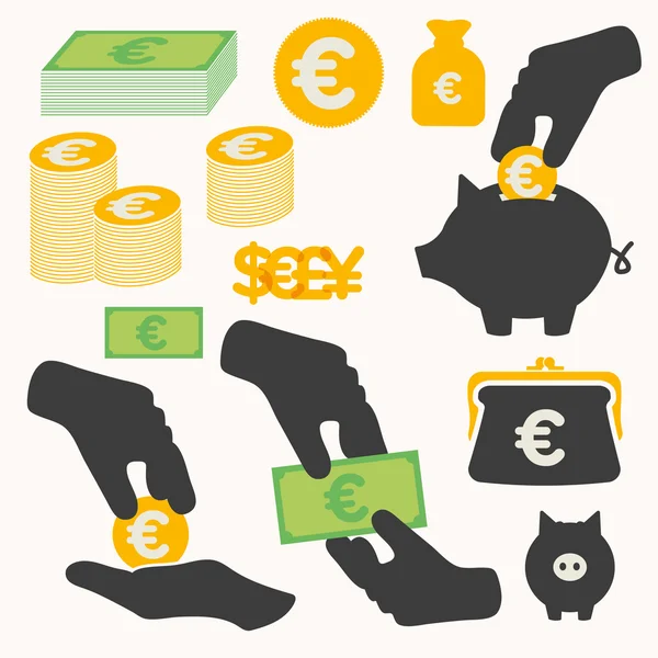 Icônes d'argent ensemble — Image vectorielle