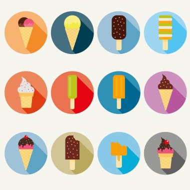 vektör dondurma koleksiyonu