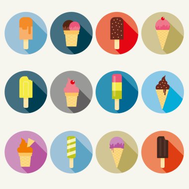 vektör dondurma koleksiyonu