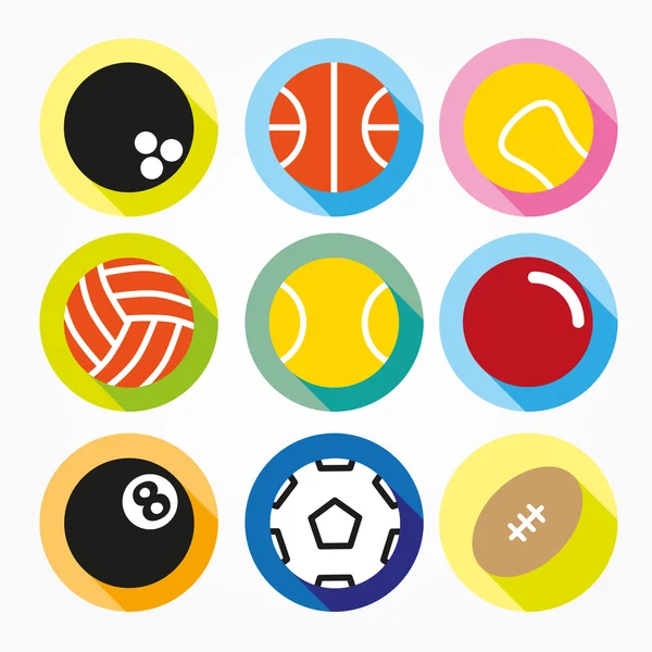 Flat and round sport icons — Stock Vector