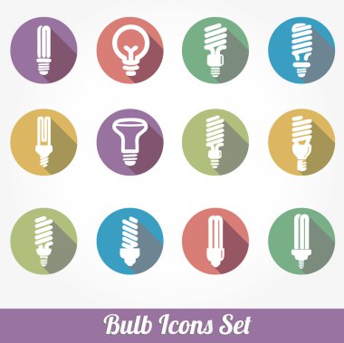 Icons set ampul fikir led lambaları