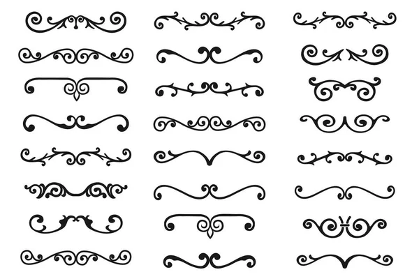 Vectorset Van Calligrafische Designelementen Paginadecor Vintage Filigraan Decoratieset Filigraan Verdeler — Stockvector