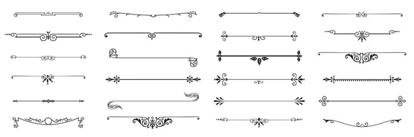 Ensemble Éléments Décoratifs Diviseurs Frontière Floristique Collection Vecteur — Image vectorielle