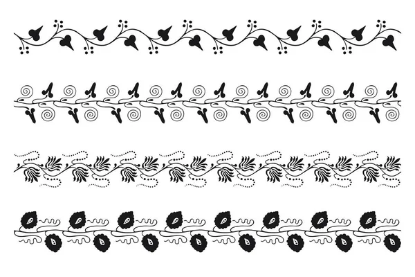 Set Dekoratív Varrat Nélküli Díszítő Határ Vector Moduláris — Stock Vector