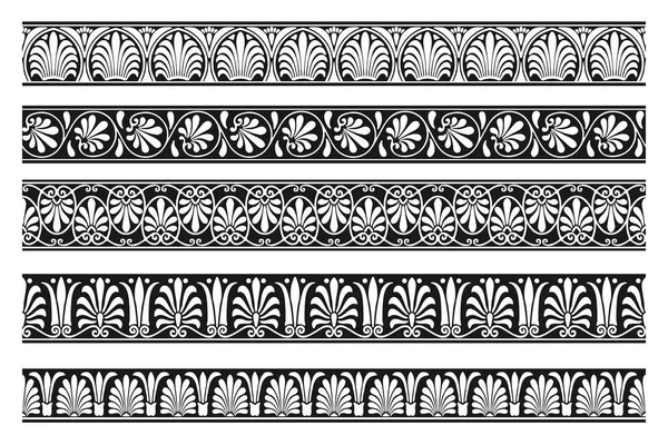 Комплект Декоративной Бесшовной Декоративной Границы Векторная Модульная — стоковый вектор