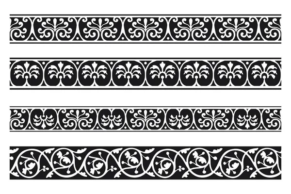 装飾的なシームレスな装飾境界線のセット ベクターモジュール — ストックベクタ