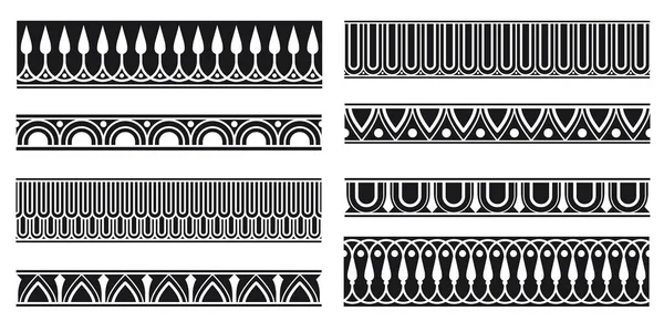 装飾的なシームレスな境界ヴィンテージ幾何学的なデザイン要素セット — ストックベクタ