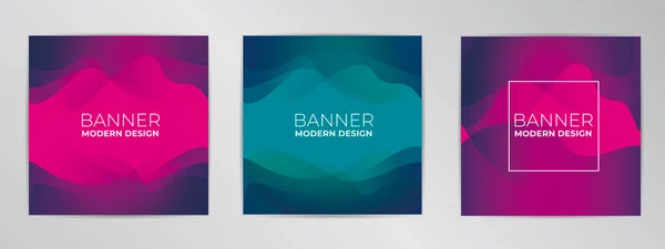 Modern Banner Design Background Vector Set — ストックベクタ