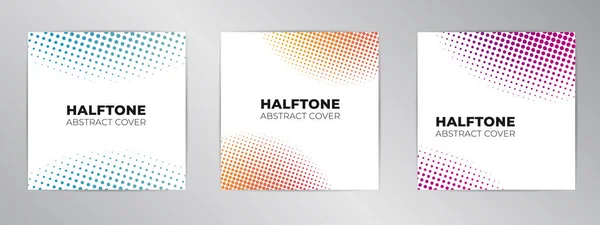 Banner Set Social Networks Halftone Gradient Background Vector — ストックベクタ