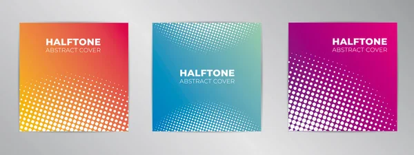 Banner Set Social Networks Halftone Gradient Background Vector — Wektor stockowy