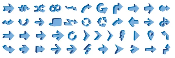 Conjunto Flechas Azules Ilustración Vectorial — Vector de stock