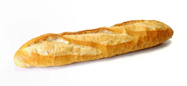 Pan largo, Baguette sobre fondo blanco —  Fotos de Stock