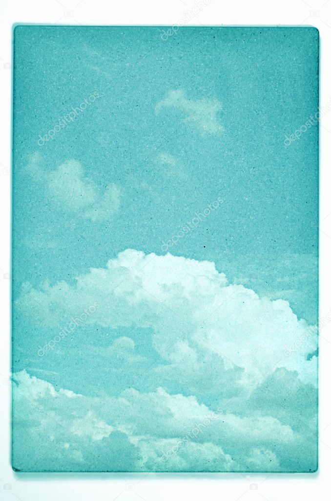 Sky picture on wooden board , Vintage concept