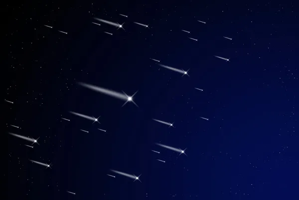 Meteor shower in the sky — Stock Photo, Image