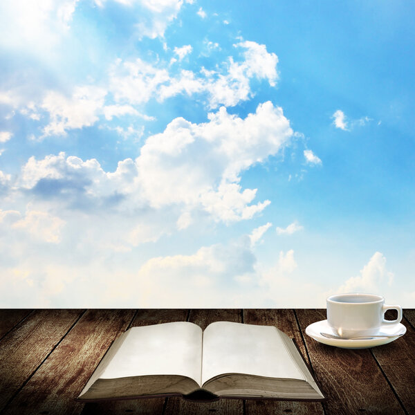 Coffee cup with nice book, Relax concept
