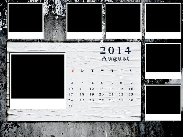 Ημερολόγιο 2014 που με κορνίζα στον τοίχο grunge — Φωτογραφία Αρχείου