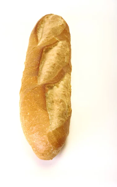 Pan largo, Baguette sobre fondo blanco — Foto de Stock