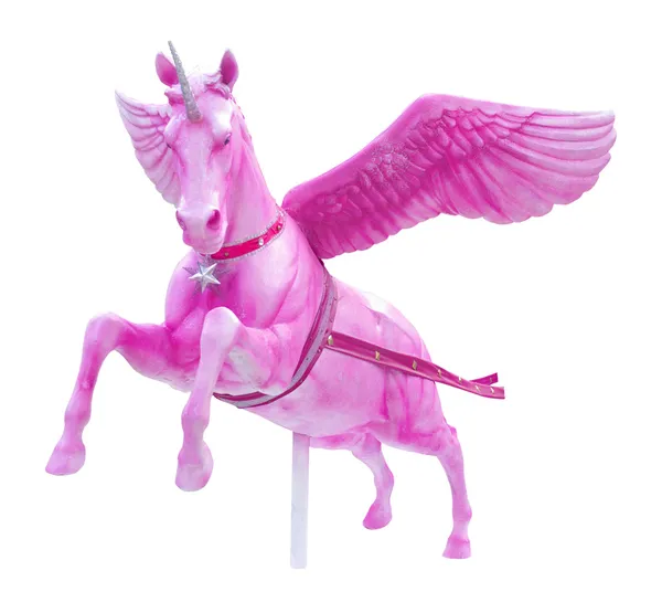 Pink perseus horse statue isolated — Stock Photo, Image