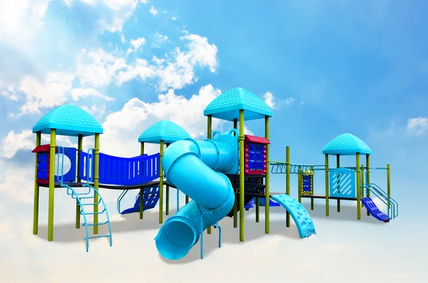 Colorful children's playground on the clouds — Stock Photo, Image