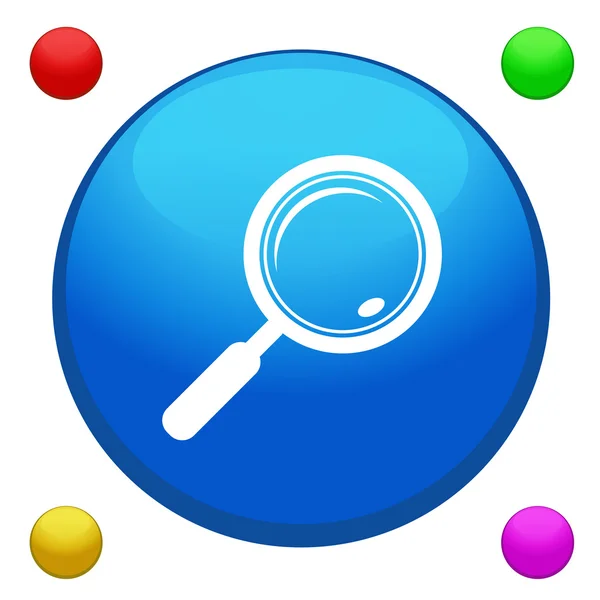 Botón icono de búsqueda con fondo de 4 colores incluido — Vector de stock