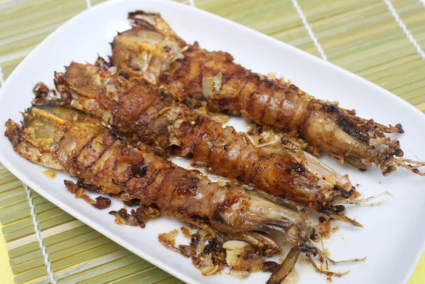 Fried garlic Mantis shrimp — Stock Photo, Image