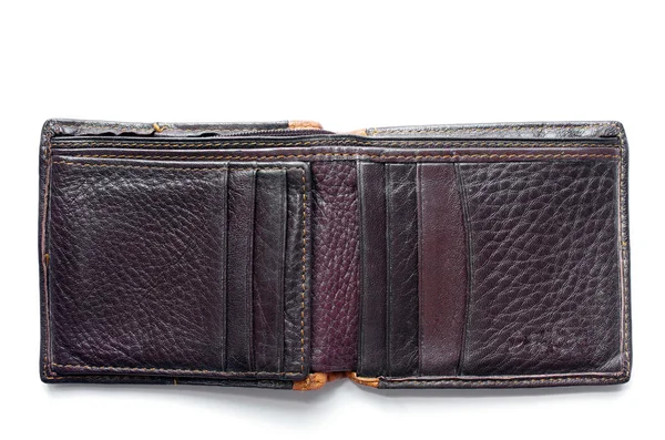 Кожаный бумажник изолирован — стоковое фото