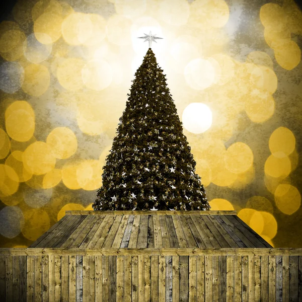 Χριστουγεννιάτικο δέντρο με ρετρό στυλ — Φωτογραφία Αρχείου