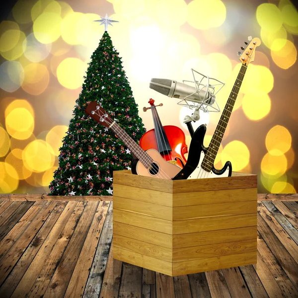 Riproduci musica nel concetto di vacanza, giorno di Natale — Foto Stock