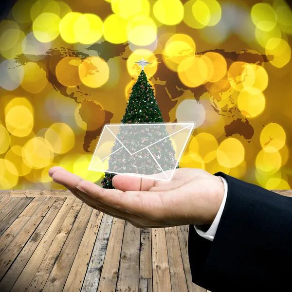 Greeting email in Christmas day — Stock Photo, Image