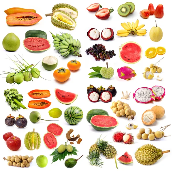 Set of organic fruit, Fruit isolated — Stock Photo, Image