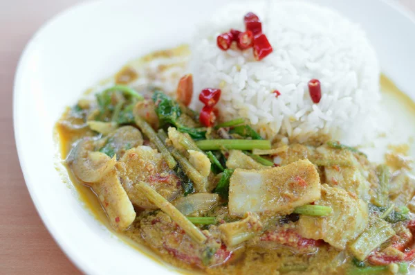 Reis und Curry, thailändische Küche — Stockfoto