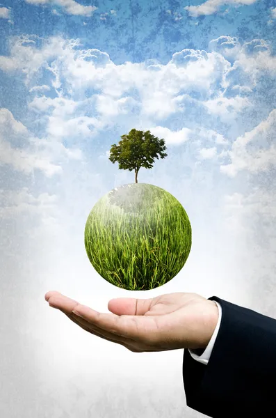 Заботиться о мире с помощью концепции зеленого бизнеса Стоковая Картинка