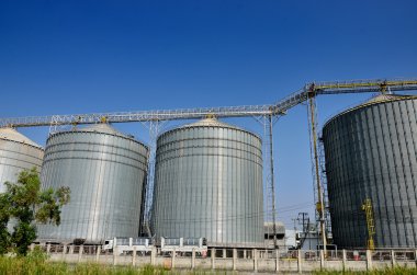 Bina dış cephe, depolama ve kurutma tahıllar, buğday, Mısır, soya, ayçiçeği tarım silo-