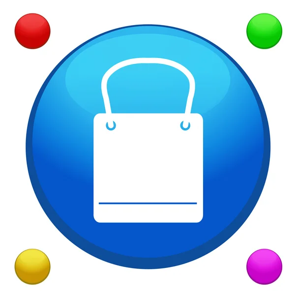 Bolsa de compras icono botón vector con 4 fondo de color incluido — Archivo Imágenes Vectoriales