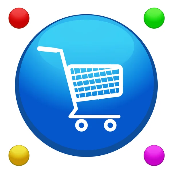 Shopping cart icon button vector with 4 color background included — Stock Vector