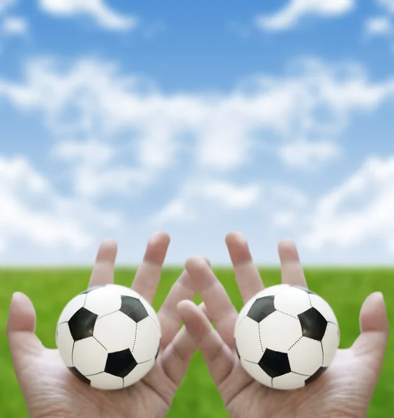 Let's play football together concept — Stock Photo, Image