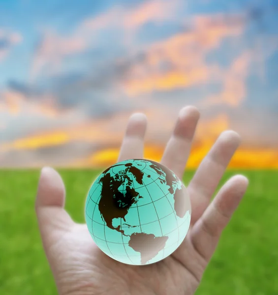 Ändra begreppet världen, global uppvärmning skydd — Stockfoto