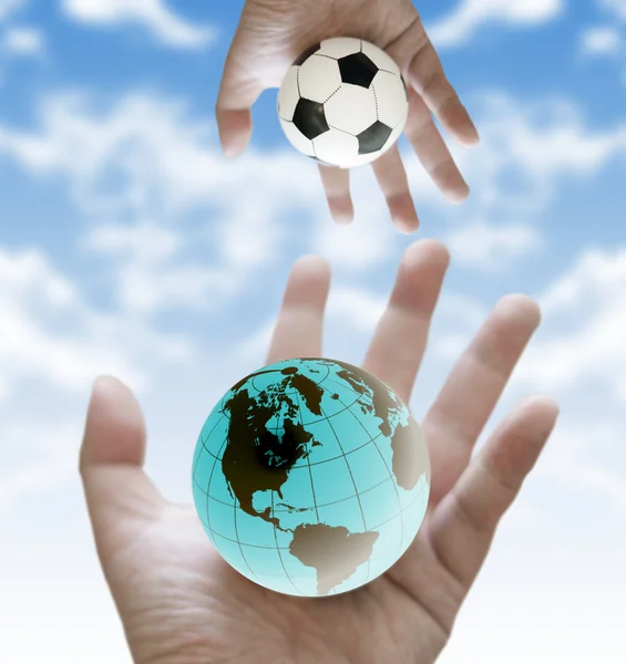 Share football world cup scores to the world — Stock Photo, Image