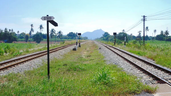 Chonburi Thailandia Dic Ferrovia Con Paesaggio Dicembre 2021 Bangpra Siracha — Foto Stock