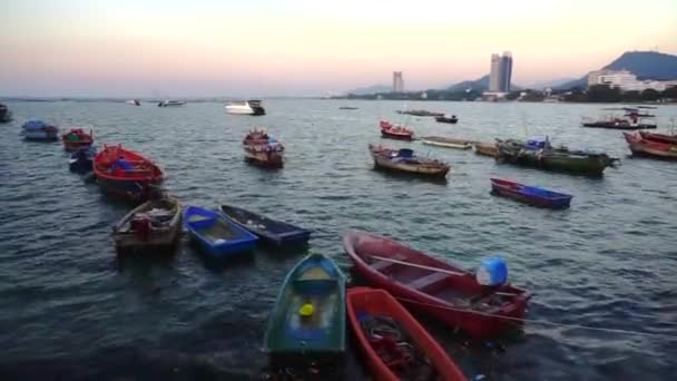 Chonburi Thailand Dec Kleines Fischerboot Macht Dezember 2021 Sriracha Chonburi — Stockvideo