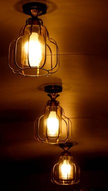 Vintage lamp on ceiling, Interior decoration