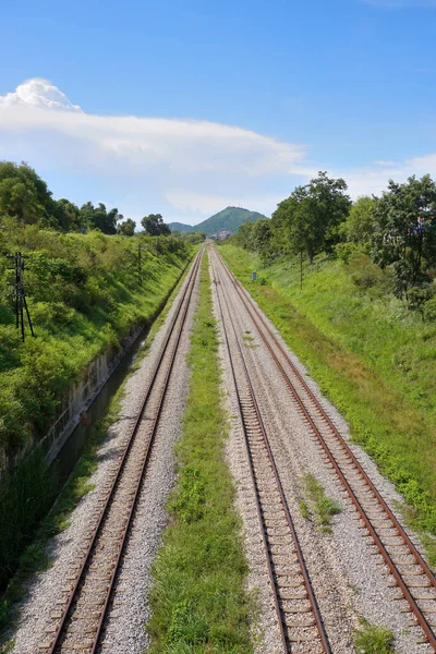 Chonburi Thailand June Railway High Angle View June 2021 Sriracha — стоковое фото