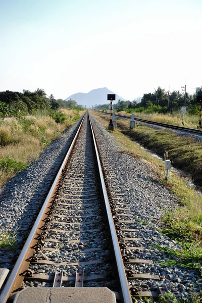 Chonburi Tailandia Dic Ferrocarril Con Vista Ángulo Alto Diciembre 2021 —  Fotos de Stock