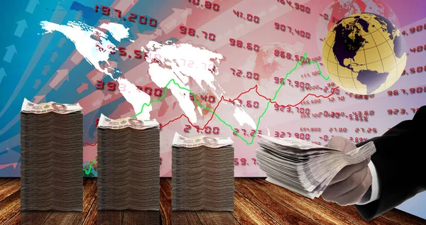 Koncepcja Baht Money Appreciation Graficznym Tłem — Zdjęcie stockowe