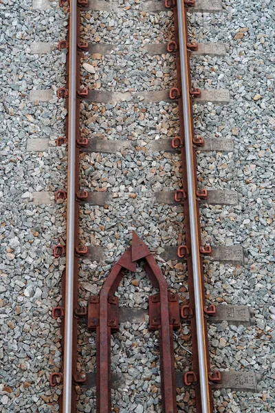 Ferrocarril Con Textura Piedra Fondo —  Fotos de Stock