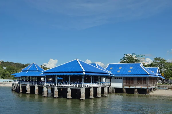 Chonburi Thailand Fev Pavilhão Restaurante Construído Beira Mar Fevereiro 2022 — Fotografia de Stock